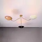 Vintage Sputnik 3 Light Ceiling Flush Mount Pendant Mid Century Modern Raw Brass