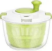 BAKAMITAYI Salad Spinner - Salad Washer,5L Salad Spinner,Household Fruit Dehydrator Drainer Manual Salad Washer for Kitchen,Large Capacity, Green