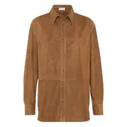 [Brunello Cucinelli] Brunello Cucinelli Leather Shirt 42 IT BROWN