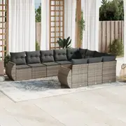 Garden Sofa Set with Cushions Modular Sofa Couch Patio Poly Rattan vidaXL