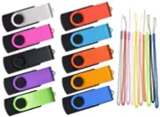 Flash Drive USB 2.0 Swivel Blank Memory Stick Drive for Data Storage 3Pack