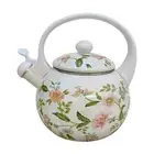 Enamel Tea Kettle Floral Enamel Jar Sturdy Thickened Enamel Teapot with Lid for