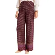 Anthropologie Marsden Wide leg Boho multi color geo print viscose pants size 0