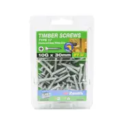 Zenith 10G x 30mm Galvanised Type 17 Countersunk Head Timber Screws - 50 Pack