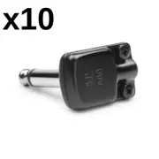10 Pack - Squareplug SP600BK Right Angle TS/Mono Pancake Plug, Black