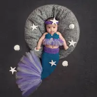 在飛比找蝦皮購物優惠-新生兒照片服裝 兒童服裝嬰兒照片服裝 美人魚裝飾攝影棚照片造
