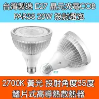 在飛比找Yahoo!奇摩拍賣優惠-【築光坊】PAR38 20W COB 2700K 黃光 LE