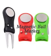 Stainless Steel Golf Green Divot Repair Tool with Magnetic ball marker