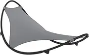 Camping Sunloungers Reclining Patio ChairsGrey Steel Rocking Sun Lounger with Wheels