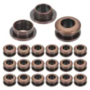 7mm(2/7 Inch) Brass Hole Eyelets, 20 Pcs Arc Surface Grommets, Red Bronze