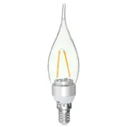E14 2W Non-Dimmable Sliver Edison Pull Tail Incandescent Candle Light Bulb