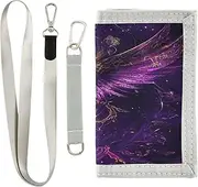 [miaozhen] Purple Mysterious Bird trifold wallet slim for woman pop sturdy travel wallet for men with lanyard carteras para hombres, purple mysterious bird, 1 size