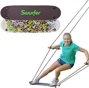 Swurfer TreeSkate Skateboard Swing, Outdoor Stand Up Surf Swing, Holds Up to 200 lbs, Ages 6 and Up, Adjustable Handles, Grip Tape, Kids Outdoor Play Equipment for Children and Adults (Undawadda)