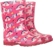 [Mountain Warehouse] Splash Junior Kids Flashing Lights Wellies - Childrens Wellington Boots, Light Up Soles Shoes, Easy Clean Summer Walking Shoes -Ideal Rain Boots