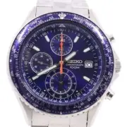 New Seiko Flightmaster Blue 7T92-0CF0 SND255 Quartz Chronograph Pilot Watch