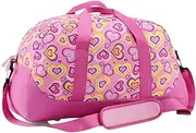 [Emily Rose] Dance Kids Pink Duffle Bag, Girls Duffle Bag for Kids, Pink Travel Luggage, Toddler Dance Gymnastics Ballet Tote, Kid Weekender Sleepover Overnight Gym Bag, pink, Carry-on 20.5 inches,