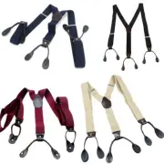 Four Colors Men's Suspenders Button Type Adjustable Length Elastic Unisex Braces