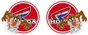 TAZ HONDA RED Racing Motorbike Bike Helmet fairing Decal workshop Stickers x2