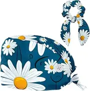 [YTYVAGT] Scrub Caps Women,Scrub Hats Suitable for Women,Flower Floral Daisy