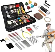 Guitar Repair Kit | 72X Repairing Maintenance Tool Kit with Carry Bag,String Instrument Accessories for Musicians, Care Set with Strings Picks Bridge Pins