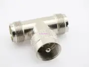Coax Adapter UHF Male to UHF Female TEE Connector - USA Ham Seller