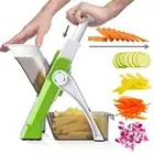 Safe Mandoline Slicer for Kitchen, 5 in 1 Vegetable Food Chopper, Potato Fren...