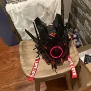 Futuristic Cyber Techwear Headgear Red Circle!!