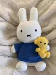 Miffy MC2404 Rabbit Bunny Blue Bear Lucky Time Plush 10" Stuffed Toy Doll NO TAG