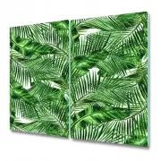Glass Chopping Cutting Board Worktop Saver Tropical Island Jungle Bush 2x30x52