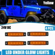 4pcs Car Interior LED Under Glow Neon Light Underbody Wheel Light 24V for Jeep
