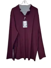 Mizzen+Main Men's Sweater Proflex Wicking Quarter Zip Pullover Stretch XXL NWT