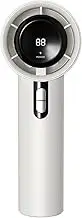 Portable Mini Handheld Fan With LED Digital Display Screen USB Charging For Powerful Wind Speeds Portable Handheld ABS, white