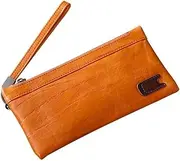 [SLEDEZ] Punk Wallet Men's Wallet Long Vintage Casual Wristlet(Brown)