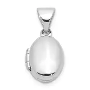 Sterling Silver Rhodium-Plated 12mm Oval Locket