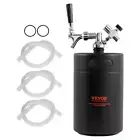 Beer Growler Tap System 170 Oz. 5L Mini Keg 304 Stainless Steel Pressurized Beer