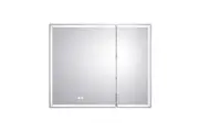 Modern LED Mirror Bathroom Cabinet - Dimmable, Defogging, Aluminium Frame - Compact 900x720mm Mirror Cabinet for Shaving, Medicine, Storage
