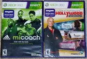 XBox 360 Game Lot - KINECT Adidas MiCoach (New) Hollywood Workout (New)