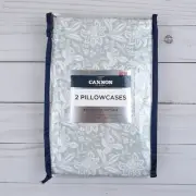 Cannon Pillow Cases Standard Easy Care Paisley Set of 2 Gray White