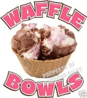 Waffle Bowls Decal 14" Ice Cream Sundae Restaurant Concession Food Truck Sticker