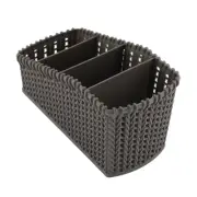 Dark Gray Rattan Multi-Grid Storage Box Cosmetics Storage Box Desktop