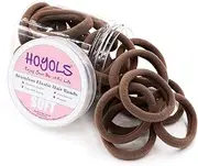 [HOYOLS] 1.6 Inch Large Soft Seamless Elastic Hair Ties, Stretch Nylon Fabric Ponytail Holders for Women Thick Heavy Curly Hair No Slip No Damage Scrunchies Headbands 50 Pcs (Sparkling Amber)
