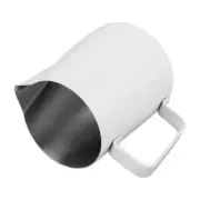 (Milk White 600ML)Milk Frothing Pitcher Steaming Pitcher Stainless Steel EJ