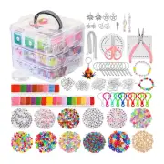 3-layer 4655pcs Beads Charms Findings Beading Wire Kit For DIY Bracelets Necklac
