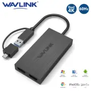 Wavlink USB 3.0 to Dual HDMI 4K Video Graphic Adapter HDTV/Projector/Monitor US