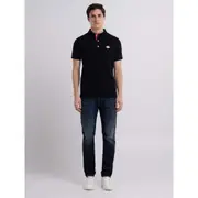 Replay Mens Polo Shirt In Stretch Pique w/ Embroidery Black