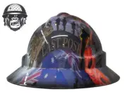 Custom Hydrographic Safety Hard Hat REMEMBRANCE PRO CHOICE WIDE BRIM