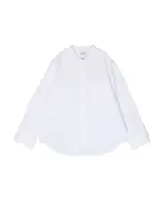 collarless patch pocket shirt 14Y White