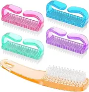 4 Pcs Nail Brushes, Nail Cleaning Brush Plastic Handle Scrubbing Brush Eco Friendly Fingernail Brush with Soft Bristles Nail Manicure Dust Brush for Hand Toes Nail Home Garden Salon use