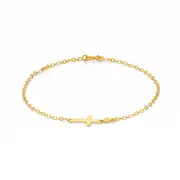 9ct Diamond Set Cross Trace Bracelet