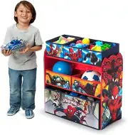 Spider Man Toy Organizer Shelf Play Room Unit Storage Bins Shelving Rack Shelves